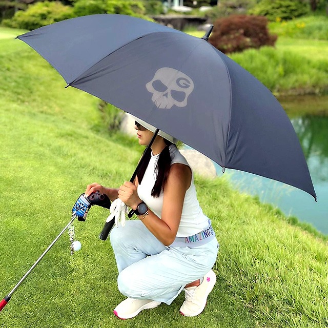 몬스터지 경량 골프 우산 싱글 캐노피 블랙